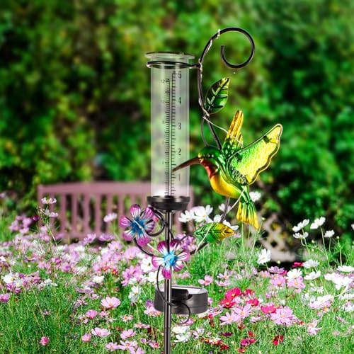 Hummingbird Rain Gauge with 5 Inch Glass Tube, Solar Rain Gauge - Image 6