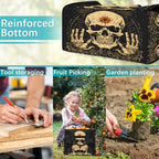 Funny Garden Tool Bag Organizer Heavy Duty Gothic Skull Gardening Tote Bag with 10 Pockets for Women Men Gardening Gifts - Image 7