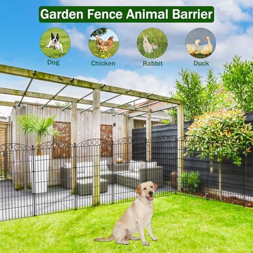 12 Panel No Dig Decorative Garden Fence with Gate 42" H x 25.67'L for Dogs - Image 5