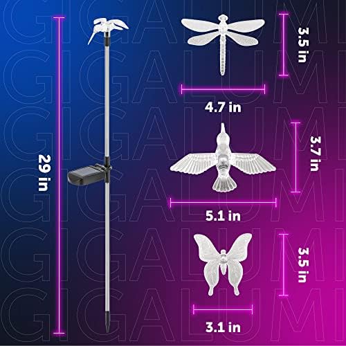 GIGALUMI Solar Garden Lights Outdoor Waterproof Butterfly Path Lights 6 Pc - Image 4