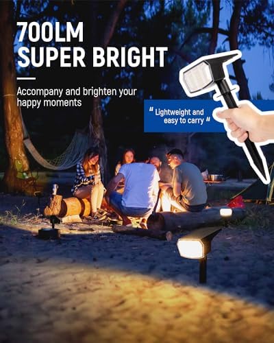 AUDERWIN 4 Pack 63 LED 3 Lighting Modes IP65 Waterpoof Solar Spot Warm Lights and 2 Pack 294 LED IP67 Solar Flood Lights - Image 4