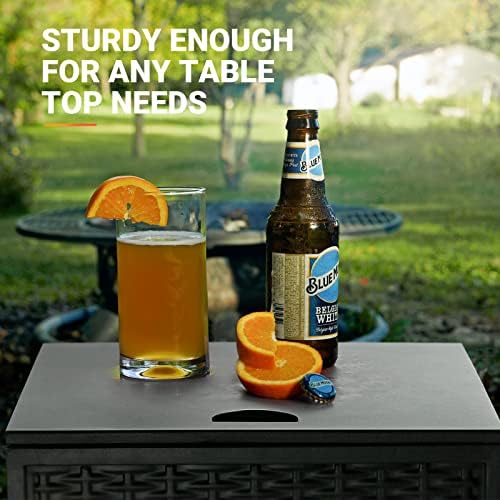 Propane Metal Tank Cover Table for Gas Fire Pits, Hides Any Standard 20lb Propane Tanks, 16-inch Hideaway Table with Side Handles, Black - Image 5