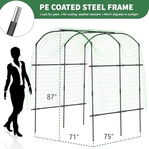 Tall Garden Arch Trellis for Climbing Plants, 87" H Metal Trellis Archway - Image 5