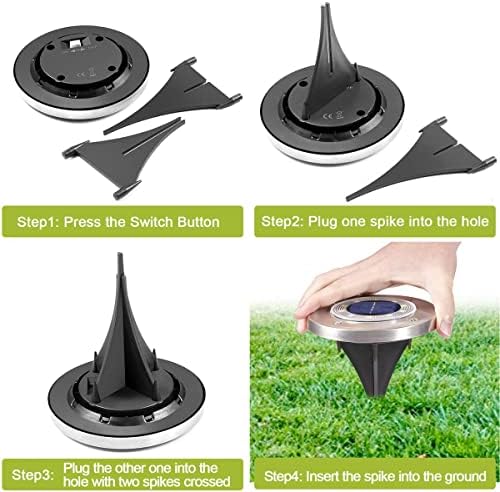 Solar Ground Lights,10 LED Solar Garden Lights Disk Lights Outdoor Waterproof Landscape Lights for Yard Walkway Patio Lawn Driveway Decoration,8LED,8pcs (10led 10pcs) - Image 7