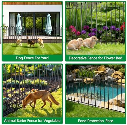 Garden Fence Animal Barrier - 10 Panels, 32 in(H) x 24 ft(L) No Dig Garden Fence, Arched Decorative Garden Fence Border with Ground Stakes, Rustproof Metal Fencing for Yard Patio Dog Rabbit - Image 6
