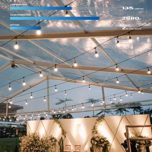 GOODSMANN LED Outdoor Low Voltage String Lights 12V 16 PCS Bulbs Hanging Landscape Lighting, 50 FT Light String Weatherproof Decorative Lights - Image 4