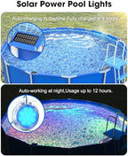 Solar Pool Lights,Underwater IP68 Pool Lights with Remote Control,1800mAh Solar Powered Panel with Brighten 48LM, Color Changing for Above Ground Pools/Inground Pools-8 Pack-Blue - Image 4