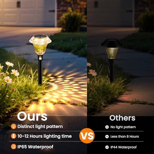 Solar Pathway Lights, Acrylic Garden Lights Outdoor Decor 6 Pack - Image 6