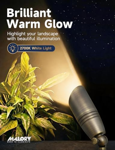 MALORY Solid Brass Landscape Spotlight 1-Pack with 5W MR16 Bulb(S02) - Image 4