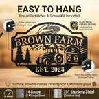 Custom Farmhouse Metal Sign | Personalized Last Name & Established Date Farm Scene Wall Art | Metal Farm Wall Art & Garden Decor | Unique Farmer Gift, Housewarming, or Ranch Decoration - Image 5