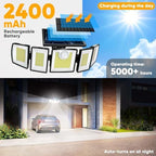 MDCMDCM Outdoor Solar Light Motion Sensor Waterproof - 3000 Lumens 3 Modes 416 LEDs 32ft 5 Heads Security Lights Flood Lights with Remote for Patio Yard Pool Outside （Wireless, 4p） - Image 3