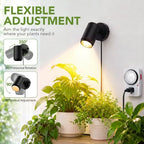 3CCT Wall Mounted Grow Light for Indoor Plants, 35W LED Plant Light, Black - Image 6