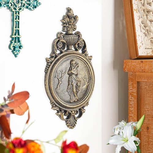 Sungmor Gold Cast Iron Wall Plaque - Classical Lady Relief in French Style - Image 6