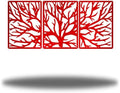 Riverside Designs 3 Panel Tree | Large Metal Art Sectioned Steel Decor | Made In USA | Multiple Sizes and Colors (Red, 18") by Allyoursteeld%C3%A9corneeds