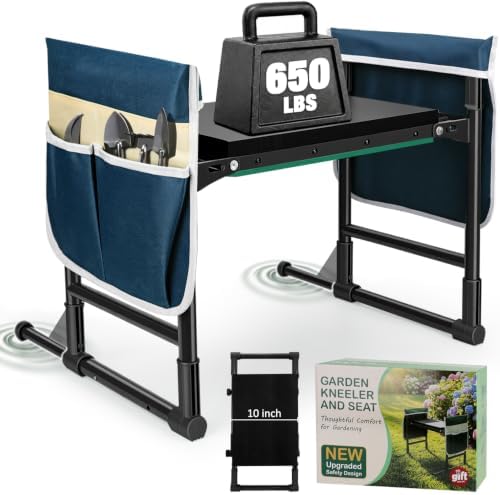 Garden Kneeler and Seat for Seniors – Heavy Duty Anti-Tip Gardening Stool by RIFPODHighQualityProducts