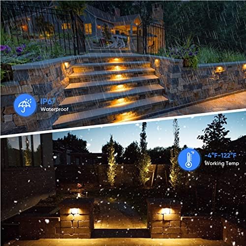 LED Hardscape Lighting,1.5W Outdoor Step Lights,AC/DC 12V Low Voltage IP67 Waterproof Retaining Wall Lights,Stainless Steel Warm White Paver Wall Light in Garden Pathway Step Stairs (8 Pack) - Image 2