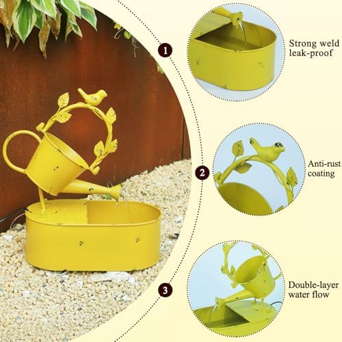 Metal Solar Water Fountain with Backup Battery, Solar Bird Bath Fountain - Image 4