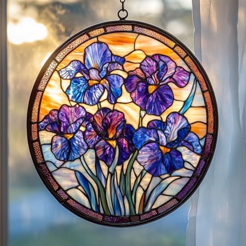 Purple Iris Acrylic Suncatcher by AVAGAN