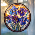 Purple Iris Acrylic Suncatcher by AVAGAN