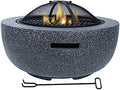 Outdoor Fire Pits Table Top Fire Pit Outdoor Outdoor Heaters Backyard Patio Garden Fireplace BBQ Grill Fire Pit Bowl for Logs Concrete Style for Heating BBQ, Black by Unknown