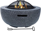 Outdoor Fire Pits Table Top Fire Pit Outdoor Outdoor Heaters Backyard Patio Garden Fireplace BBQ Grill Fire Pit Bowl for Logs Concrete Style for Heating BBQ, Black by Unknown