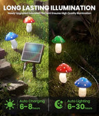 BITPOTT Solar Led Mushroom Garden Lights, 9 Pack, 8 Modes, Multicolor, IP65 - Image 5