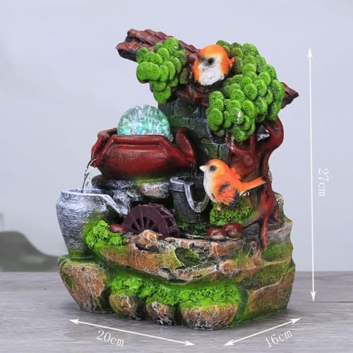 Waterfall Tabletop Fountain Resin Water Fountain Small Fountain Water Ornament Living Room Home Decoration Indoor Fountain - Image 2