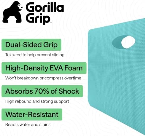 GORILLA GRIP® Extra Thick Foam Kneeling Pad for Gardening 17.5x11 Turquoise - Image 2