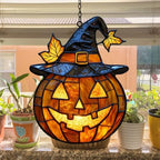 Funny Pumpkin Witch Hat Acrylic Suncatcher - Image 4