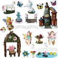 BangBangDa Fairy Garden Unicorn Fairies Accessories - 35 PCS Miniature Outdoor Fairy Garden Set - Fairy Figurines Castle Fountain Girl Birthday Gifts by BangBangDa