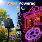 335 ft 800 LED Halloween Solar String Lights Outdoor, Orange & Purple - Image 4