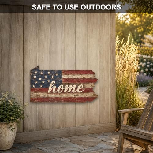 Pennsylvania Home State Shape Sign – Vintage Flag Metal Wall Art - Image 4