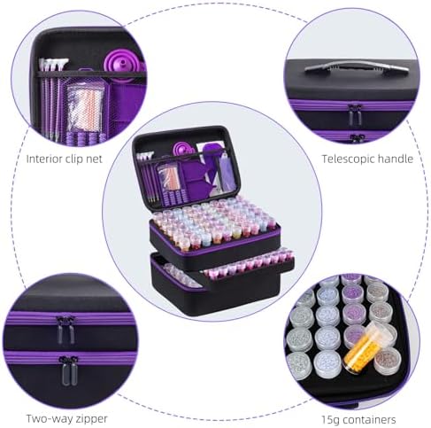 LEIYULY 180 Slots Storage Container for Diamond Art Kits with Diamond Art pens Tools and Portable Bead Storage Boxes - Image 3
