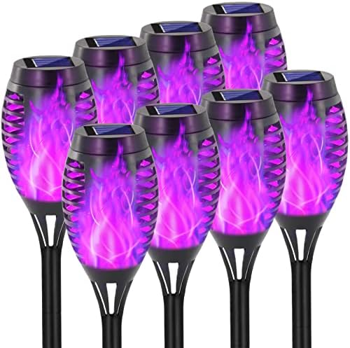 EOYIZW 8 Pack Purple Solar Torch Lights Outdoor, Halloween Decoration by EOYIZW
