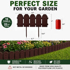 Evelyne Garden Border Edging: Wooden Grain Fence Dog Ear Design - Landscaping Fence Liner Lawn Edge Barrier - Decorative Lawn Landscape Panels Elements -Landscaping Edging (Brown, 10ft.) - Image 4
