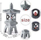 12.2''H Zen Pagoda Garden Statue with Solar Lotus Lights,Large Pagoda Asian Lantern Outdoor Decorations Japanese Temple Pagoda Lamp Patio Lawn Yard Porch Pool Pond Decor,Christmas Ornament Gift - Image 2
