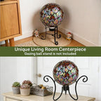 Lily's Home Colorful Mosaic Glass Gazing Ball, Designed with a Stunning Holographic Petal Mosaic Pattern to Bring Color to Any Home and Garden, Silver & Purple (10" Diameter) - Image 5