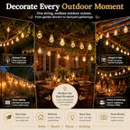 Boho Fairy String Lights Outdoor Solar Powered, Vintage Rope Hemp Bulb LED Patio Lights, Waterproof Shatterproof Backyard String Lights for Garden Fence Decor (Multicolor - 25lights, 456, Inches) - Image 7