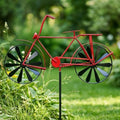 Wind Spinner Vintage Style Metal Iron Garden Decoration Red Bike by DIRBAK