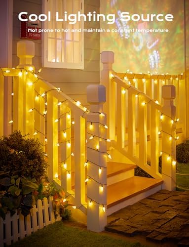 Brightown Solar Operated C6 Strawberry String Lights, 39ft 100 LEDs Warm White LED Christmas Fairy Lights, Solar Christmas Lights Outdoor, Christmas Decorations for Christmas Tree, Garden Decor - Image 6
