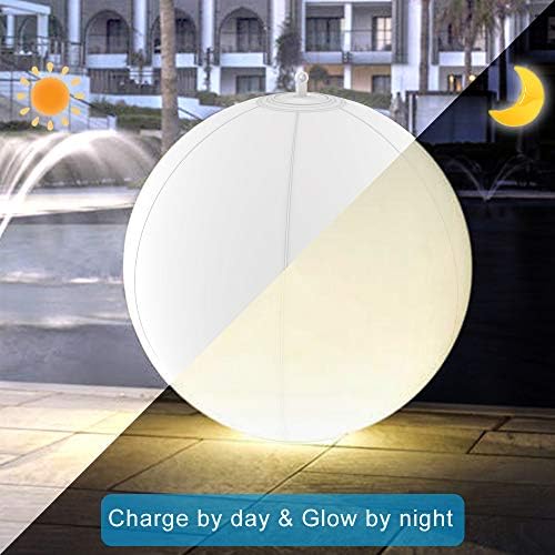 Rukars Floating Ball Pool Light Solar Powered 4 PCS, 14 Inch Inflatable Hangable IP68 Waterproof Rechargeable Color Changing Led Glow Globe Pool - Image 5