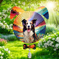 Border Collie Dog Ears Wind Spinner, Border Collie Wind Spinner Hanging for Yard and Garden by PODMemory