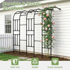4.0FT×7.9FT Half Side Square Tube Metal Garden Arch Trellis - Image 5