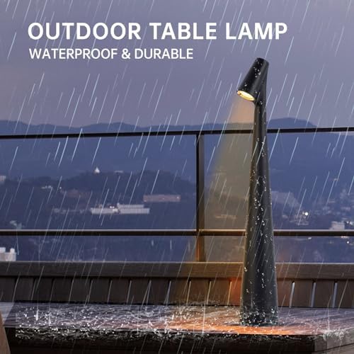 Black Set of 2 Cordless Table Lamps Rechargeable Battery Operated Lamp Touch,Waterproof Desk Lights for Reading,Bedroom, Living Room,Nightstand,3 Levels Brightness - Image 4