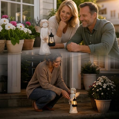 Garden Angel Statue with Solar Lantern - Garden Decor Gifts for Women - Image 7