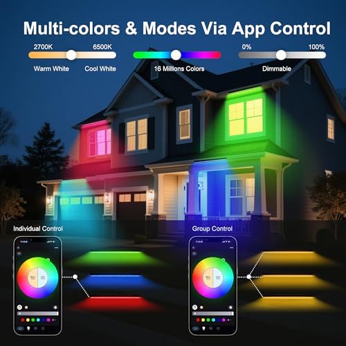 Linkable LED Light Bar Outdoor Color-Changing, 40″ RGBCW Wall Washer Light, 180W Smart Bluetooth App & Remote Control, 2700K-6500K Tunable White, IP65, for Stage, DJ, Home Patio & Commercial - Image 5