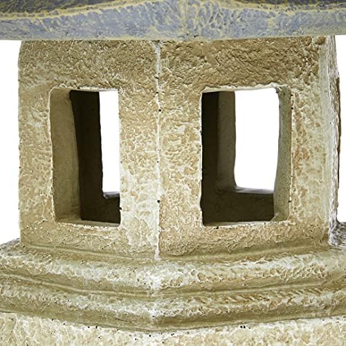 Design Toscano Asian Decor Pagoda Lantern Indoor/Outdoor Statue, Giant, Fiberglass Cast Stone Resin, Two Tone Stone Finish - Image 7