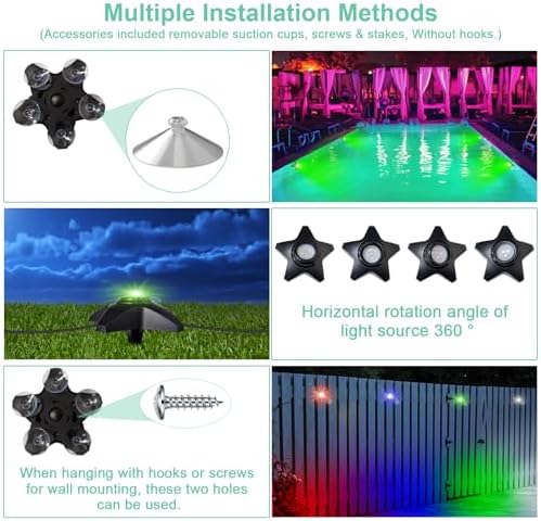 Submersible Pool Lights, Waterproof RGB LED Ground Light for Swimming Pool, Pond, Fountain, Aquarium, Low Voltage Remote Control Indoor/Outdoor/Underwater Decor Pond Lights (46ft) - Image 3