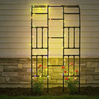 4.0FT×7.9FT Half Side Square Tube Metal Garden Arch Trellis - Image 4