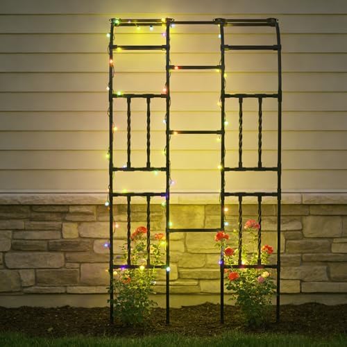 4.0FT×7.9FT Half Side Square Tube Metal Garden Arch Trellis - Image 4